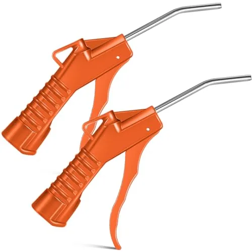 2 Piece Air Nozzle Blower Gun Pistol Grip Air Blow Tool, Orange