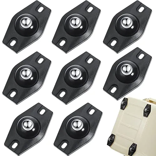 8 Piece Self-Adhesive Self Adhesive Caster Wheels Mini Swivel 360 Degree, Black