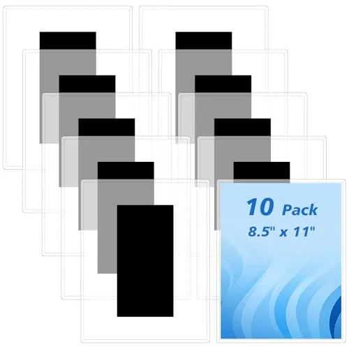 10 Piece 8.5 in×11 in Magnetic Sign Holder Magnetic Document, Clear