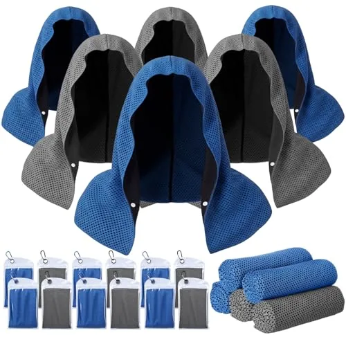12 Piece Cooling Hoodie Towel Quick Drying, Grey