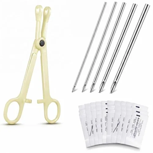 100 Piece Ear Nose Body Piercing Needles Mix Size 12G 14G 16G 18G