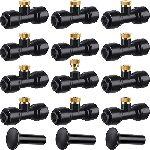 12 Piece Water Brass Misting Nozzles Kit Outdoor Misting Nozzle, Black