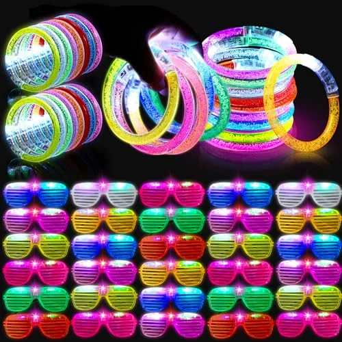 144 Piece Glow in the Dark Party Supplies, Multicolour