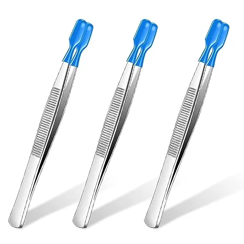 3 Piece Tweezers, Blue