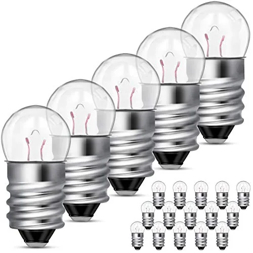 20 Piece Miniature Screw Tiny Light Bulbs Replacement E10