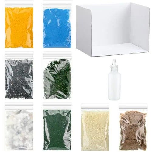 9 Piece Total 460Gram Scenery Basing Material Kit Basing Material, Multicolour