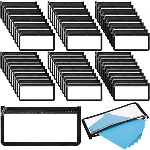 60 Piece Cash Money Pouch 3.9 x 7.8 Inch Bank Deposit Bag Clear