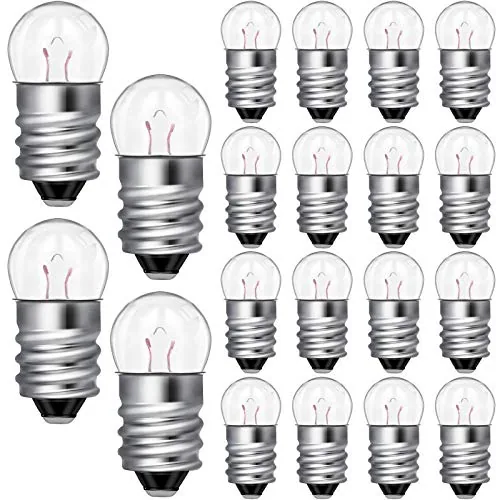 20 Piece Miniature Screw Tiny Light Bulbs Replacement E10