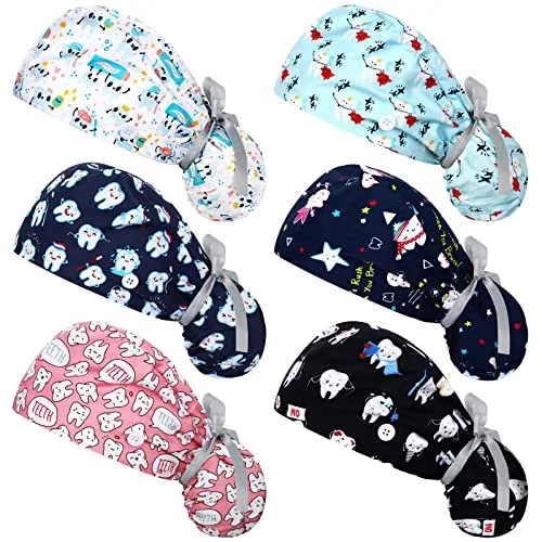6 Piece Nurse Caps