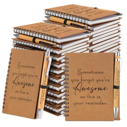10 Piece Inspirational Spiral Notebooks, Brown
