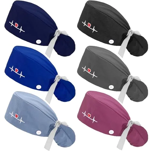 6 Piece Scrub Caps Women