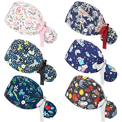 6 Piece Scrub Caps Women