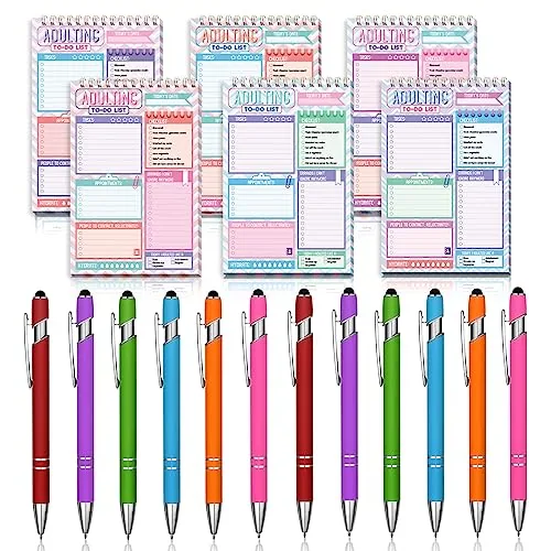 12 Piece Adulting to Do List Notepad Set, White