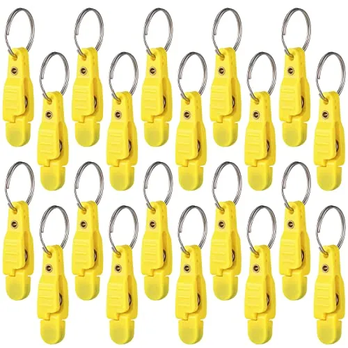 20 Piece Heavy Tension Snap Release Clips Padded Trolling Clips, Yellow