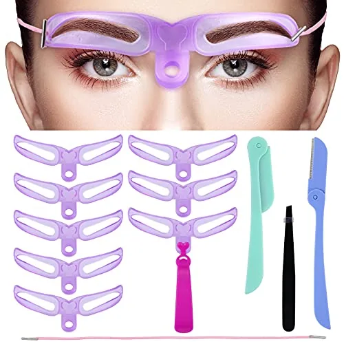 8 Piece Folding Eyebrow Stencil 8 Styles Eyebrow Template Reusable DIY