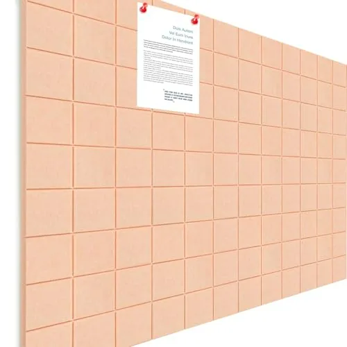 12 Piece 48 x 36 Inches Large Cork Board Felt Wall Tiles, Pink