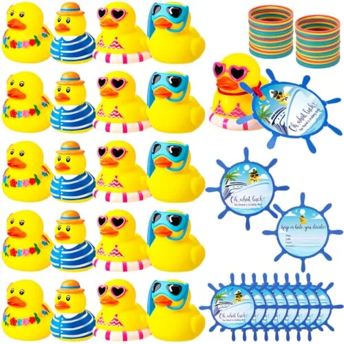 72 Piece Cruise Rubber Ducks Tag Kit Bulk