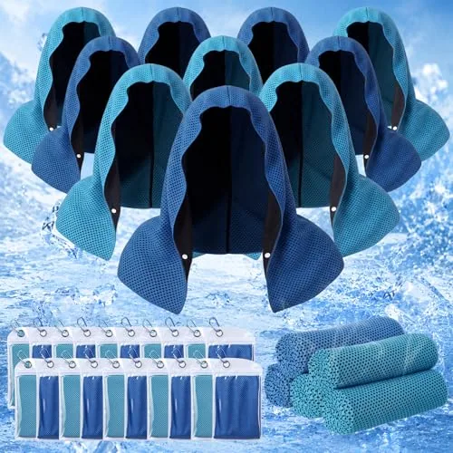 20 Piece Cooling Hoodie Towel Quick Drying, Blue