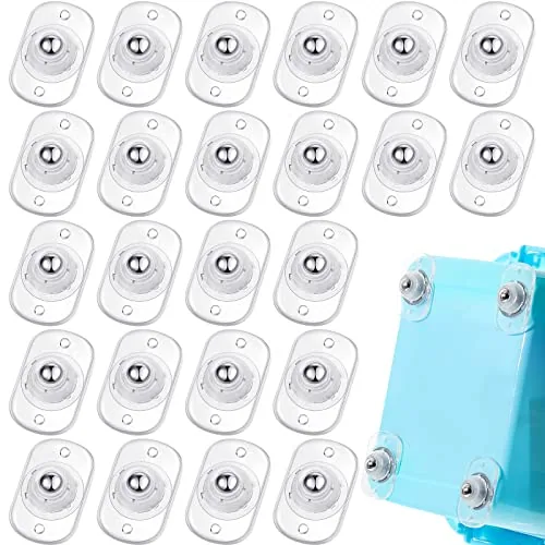 24 Piece Self-Adhesive Self Adhesive Caster Wheels, Clear