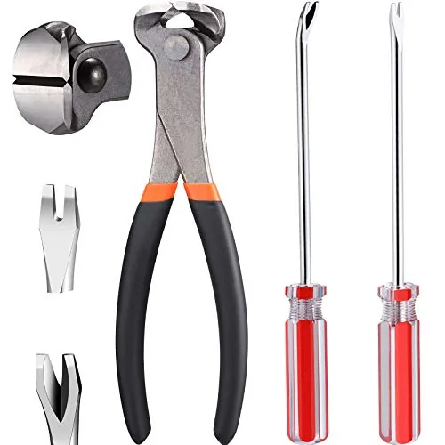 3 Piece Nail Puller Pliers Nail Remover Tool Set Include 7 in End, Black