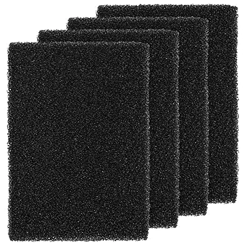 4 Piece Aquarium Bio Sponge Filter Media Pad Cut to Size Filter, Black