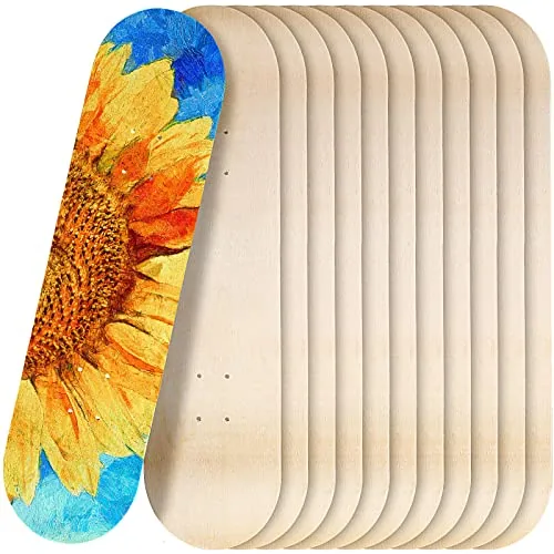12 Piece Blank Skateboard Decks Bulk 32 x 8 Inch 7 Ply Maple, Wood