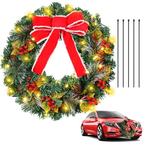 5 Piece Christmas Wreath, Green
