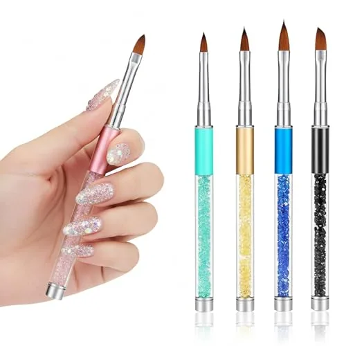 5 Piece Acrylic Nail Brush 3D Nail Brushes, Gold