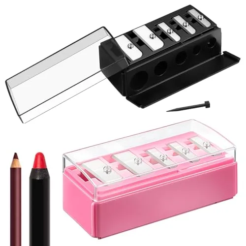 2 Piece 5 Hole Eye Pencil Sharpener, Pink