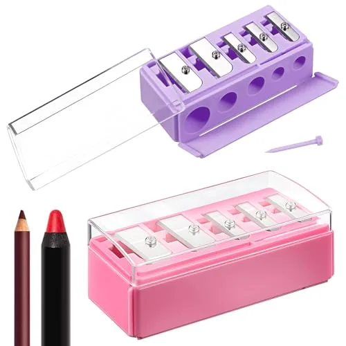 2 Piece 5 Hole Eye Pencil Sharpener, Pink
