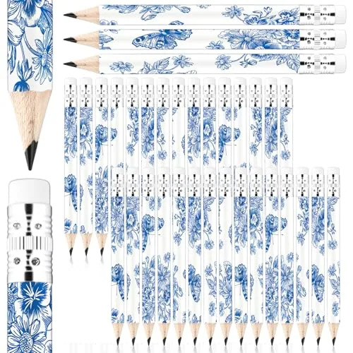 40 Piece Floral Pencil Favors, Blue