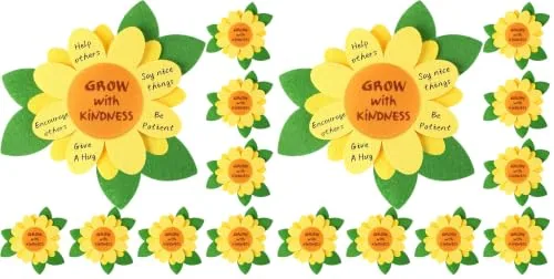 24 Piece Felt Sunflower Craft Kit Christian Bible Craft Supplies, Yellow
