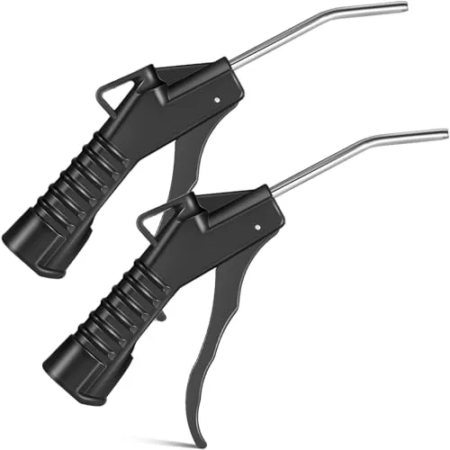 2 Piece Air Nozzle Blower Gun Pistol Grip Air Blow Tool, Black