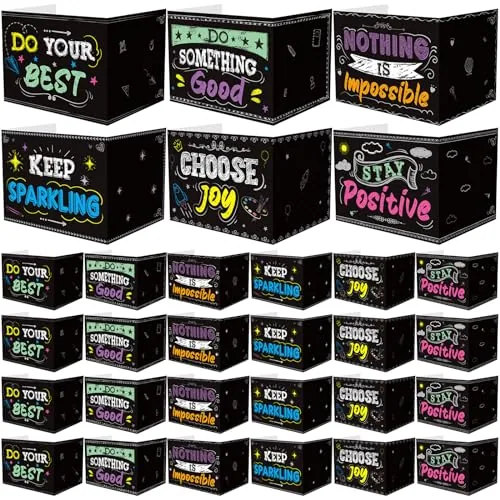 24 Piece Inspirational Privacy Folders, Black