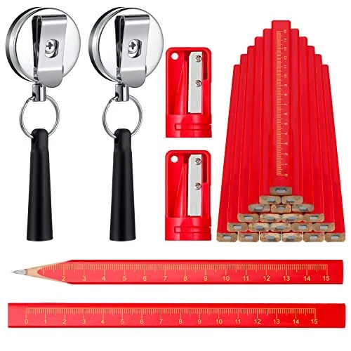 24 Piece Carpenter Pencil, Red