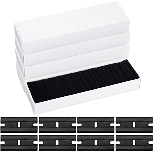 300 Piece Plastic Razor Blade Scraper Blades Plastic Scraper Tools, Black