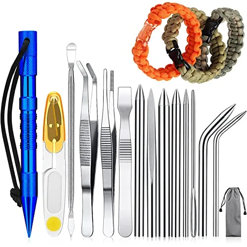 14 Piece Paracord FID Set Stainless Steel Knotter Tools, Blue