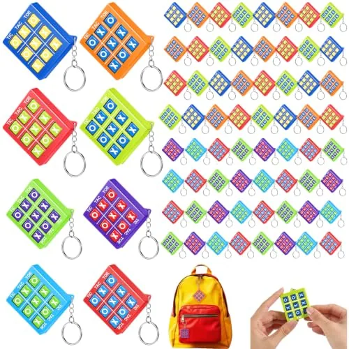 64 Piece Tic Tac Toe Game Keychains Party Favors Bulk