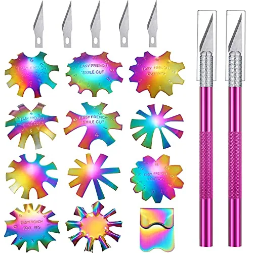 19 Piece French Nail Tip Cutter Tool Kit, Multicolour