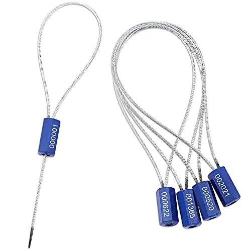 50 Piece Steel Security Cable Seal - Disposable Numbered, Blue