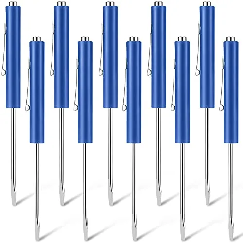 10 Piece Pocket Screwdriver Magnetic Mini Slotted Flathead, Blue