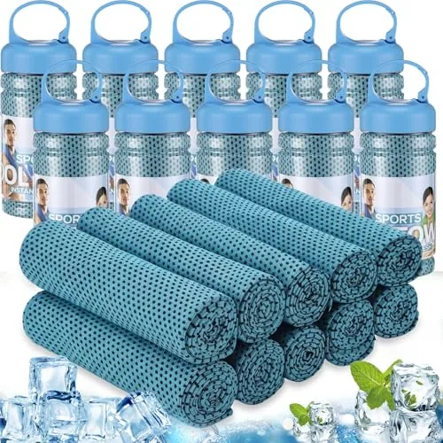 10 Piece Cooling Towels, Blue