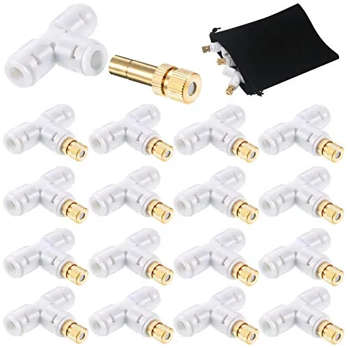 32 Piece 1/4 in Brass Misting Nozzles Kit, Gold