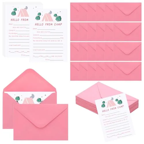 48 Piece /24set Camp Stationary, Pink