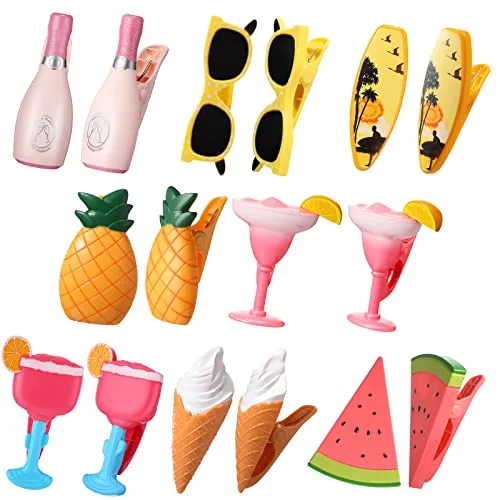 16 Piece Beach Towel Clips