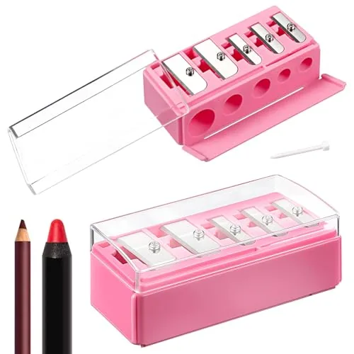 2 Piece 5 Hole Eye Pencil Sharpener, Pink