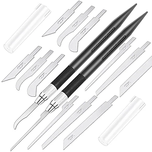 Mini Hand Saw Model Craft Blade Tools Razor Set 2 Handles, Black