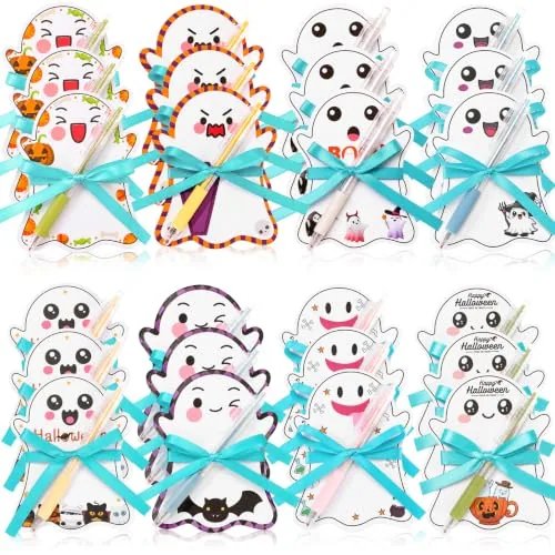 48 Piece Halloween Sticky Notes and Pens Self Stick Note Pads Bulk