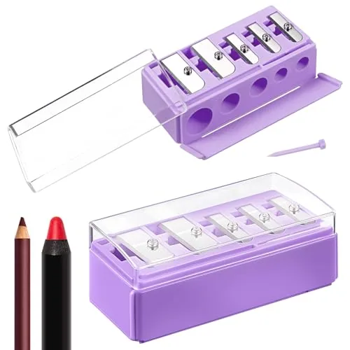2 Piece 5 Hole Eye Pencil Sharpener, Purple