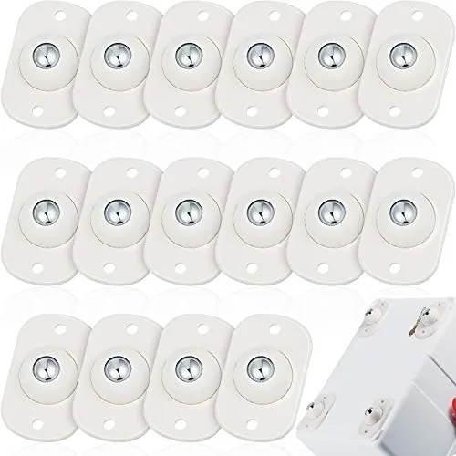 16 Piece Self-Adhesive Self Adhesive Caster Wheels, White